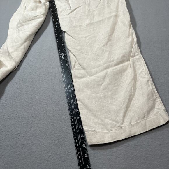 Tommy Bahama Womens Relax Fit Linen Pants M Beige Straight Leg High‎ Rise Woven - Picture 7 of 12